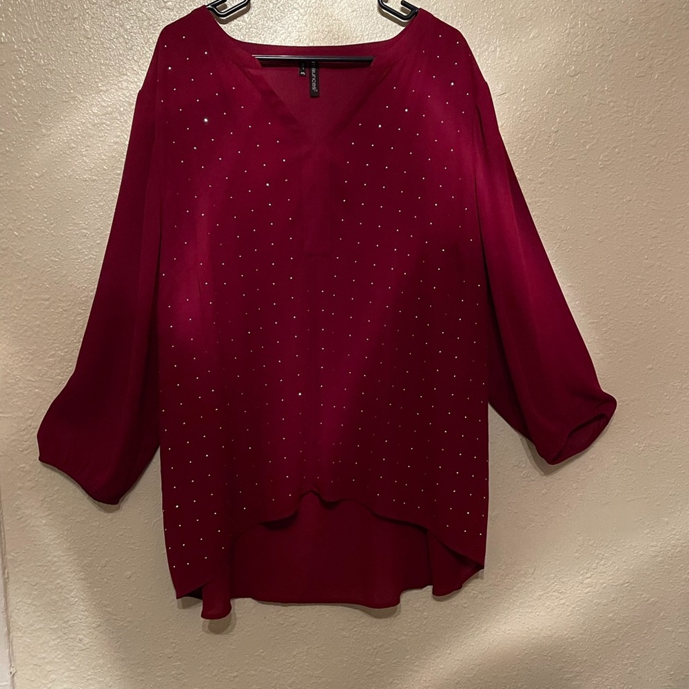 Maurices deep red blouse - Picture 2 of 4